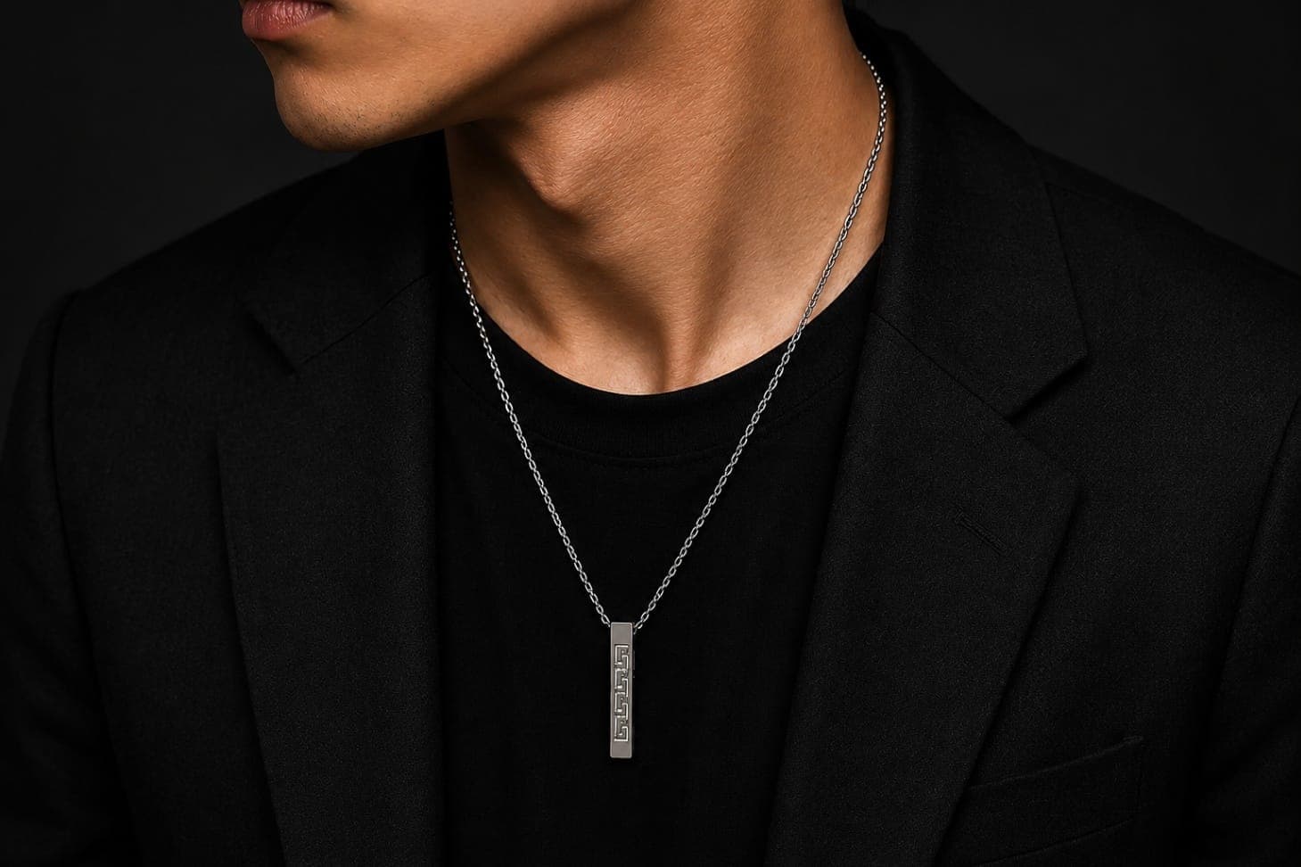 Kalung Pria Minimal Bar Premium - view 1